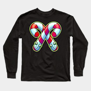 Candy Cane Twins Long Sleeve T-Shirt